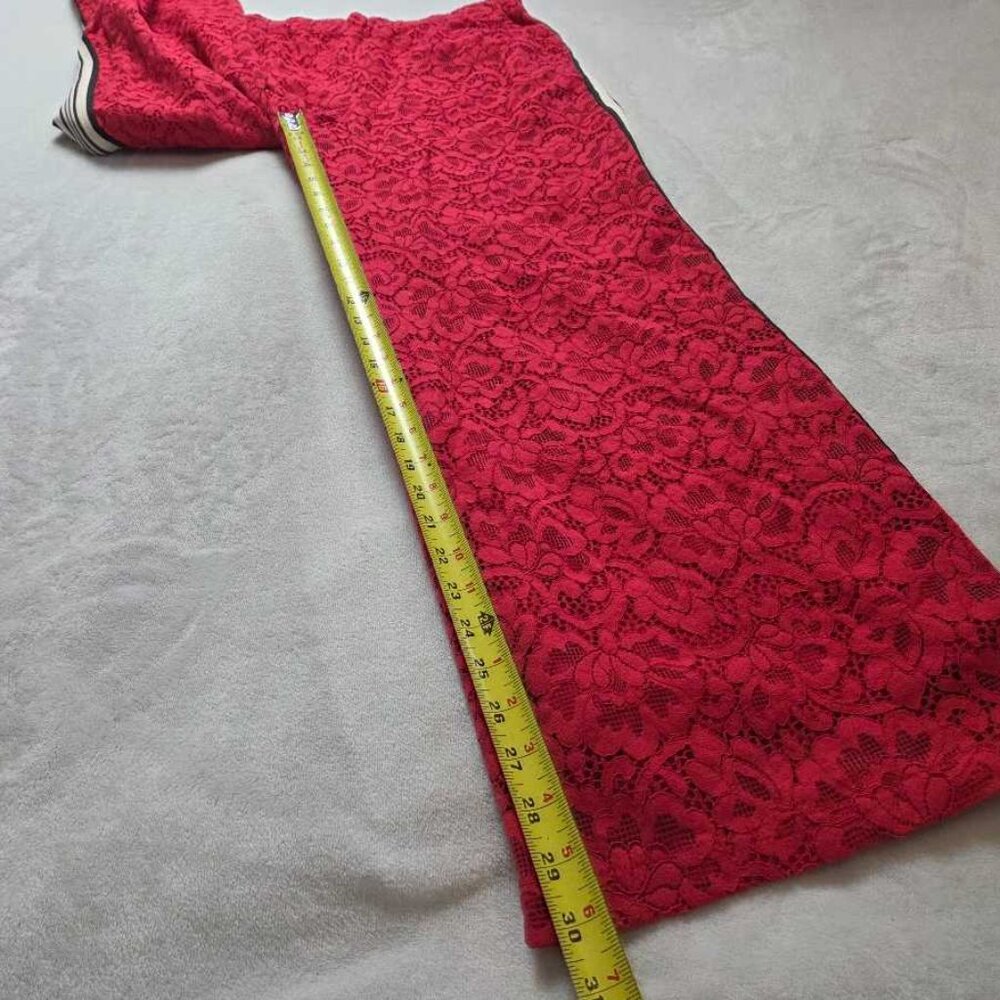 New S Maeve x Anthropologie The Brooklin red lace pull-on track pants Barberry - Picture 7 of 10